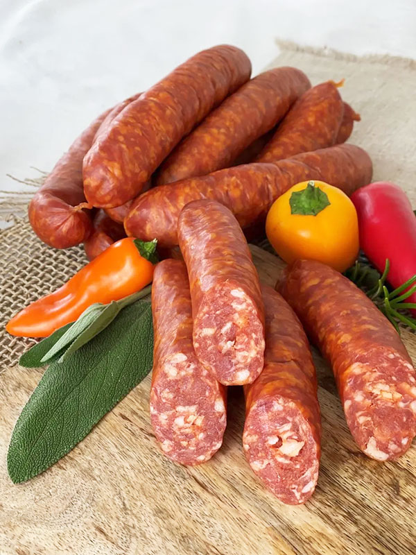 Bauernbratwurst mit Paprika von der Metzgerei Schneider Pliezhausen