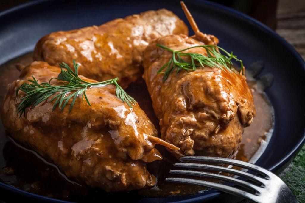 Rinderrouladen mit Spätzle und Gemüse