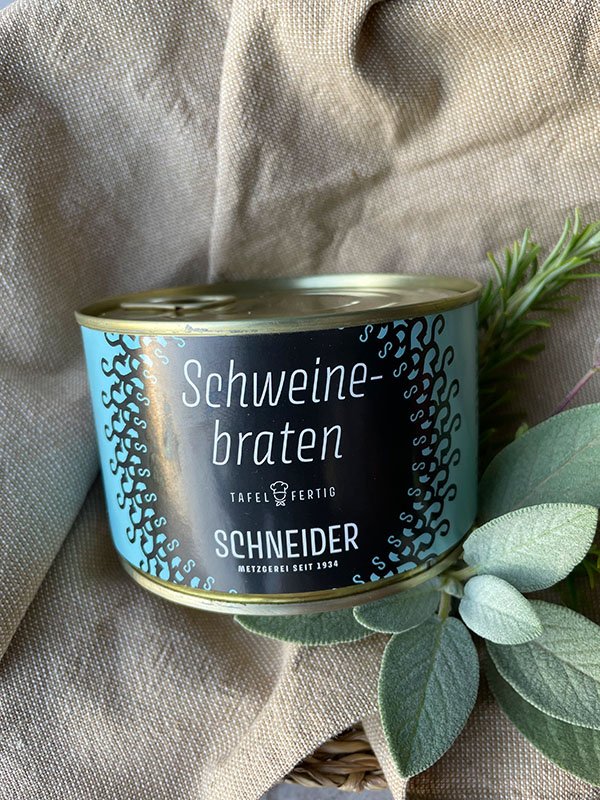 Schweinebraten - 400g in der Dose - von der Metzgerei Schneider Pliezhausen