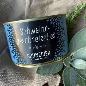 Schweinegeschnetzeltes - 400g in der Dose - von der Metzgerei Schneider Pliezhausen